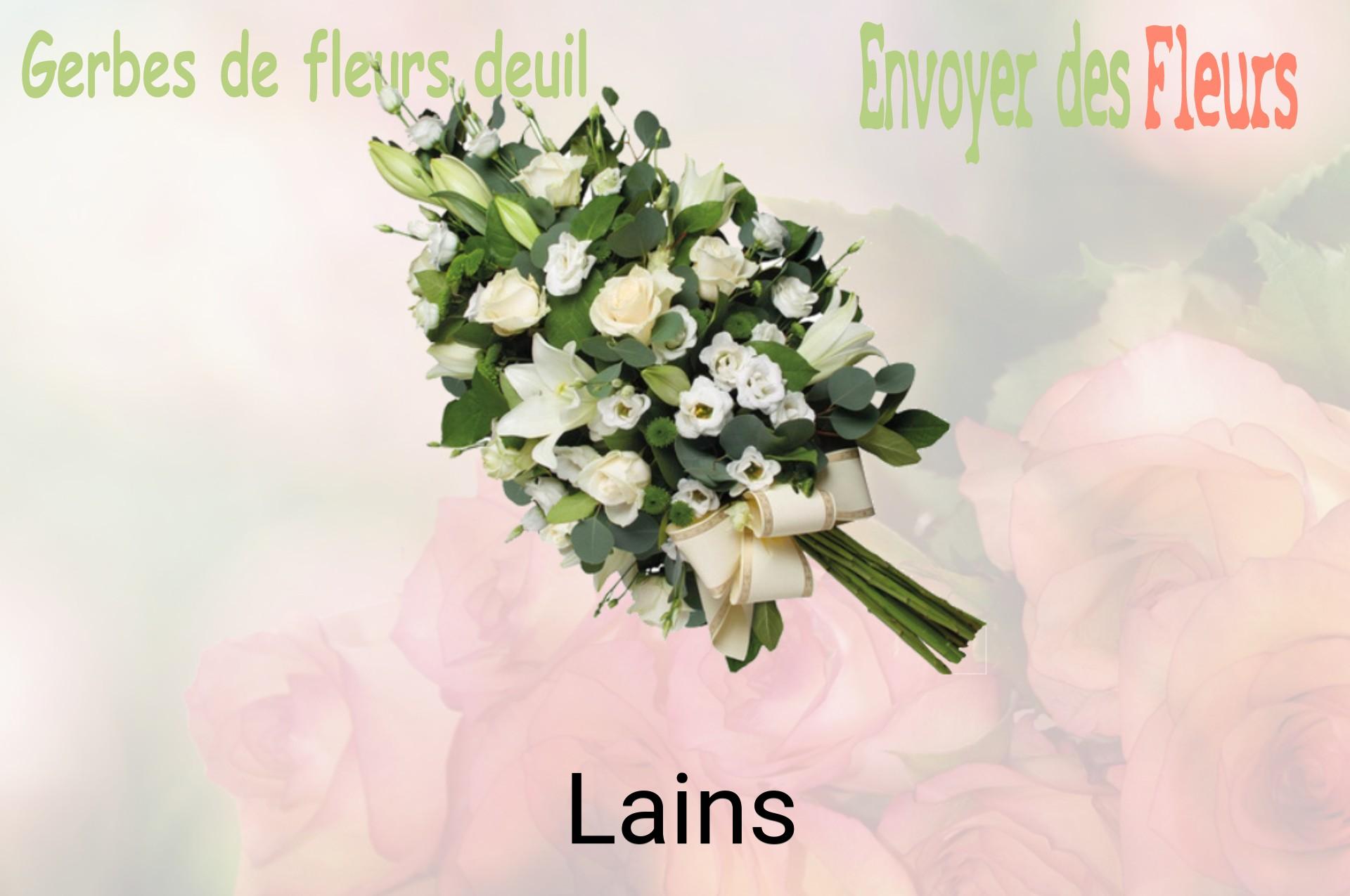 Gerbe de fleurs de deuil livrée à Lains